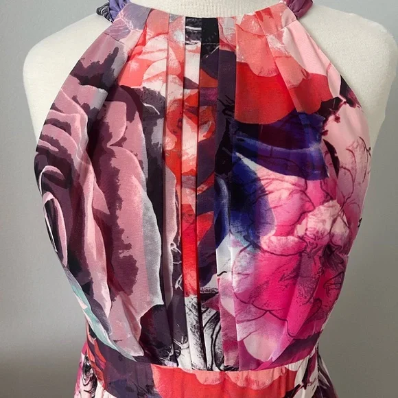 Eliza J Pink and Purple Floral Maxi Dress - Picture 4 of 8